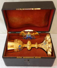 Solid silver gilt antique French Gothic Chalice.